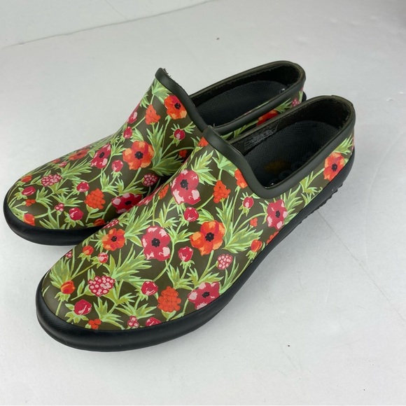Bogs Womens 11 Patch Clog Vine Floral Waterproof Rain Clogs Gardening Shoes - Picture 3 of 6